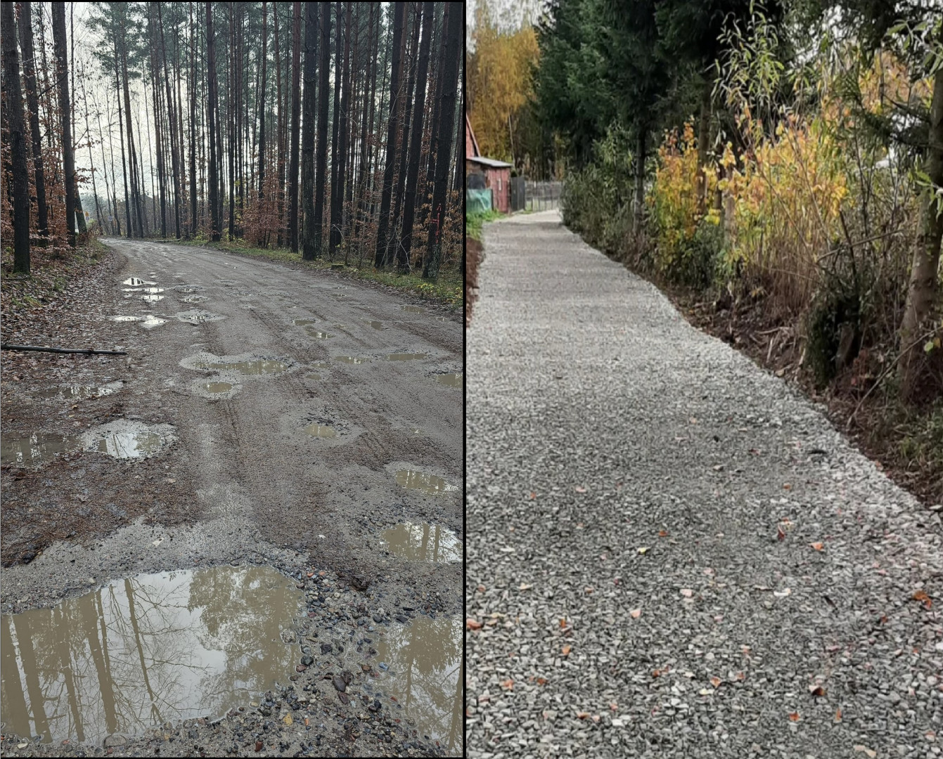 Stara i nowa nawierzchnia drogi Stara i nowa nawierzchnia drogi