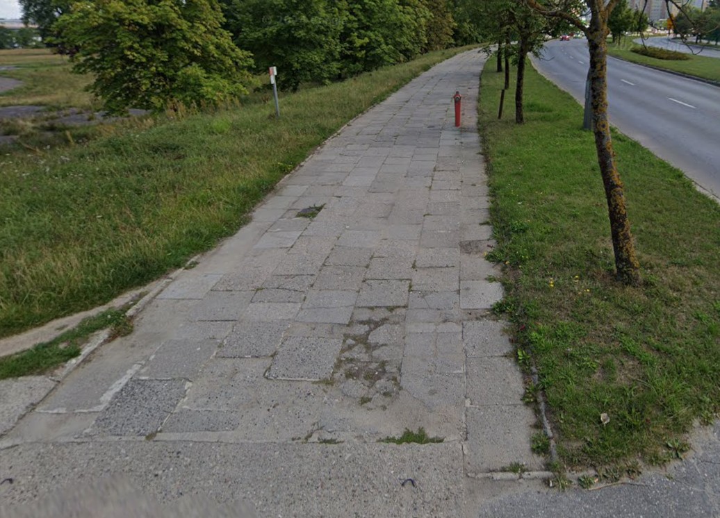 Koniec odcinka chodnika planowanego do remontu