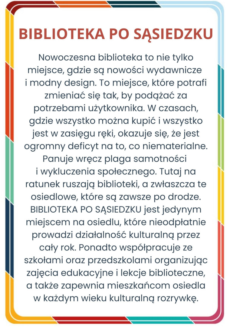 kolorowy tekst promocyjny w kolorowej ramce