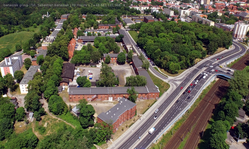 Koszary Dragonów z lotu ptaka.