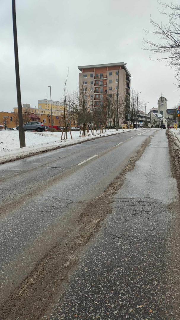 Ulica Barcza widok w kierunku pętli autobusowej