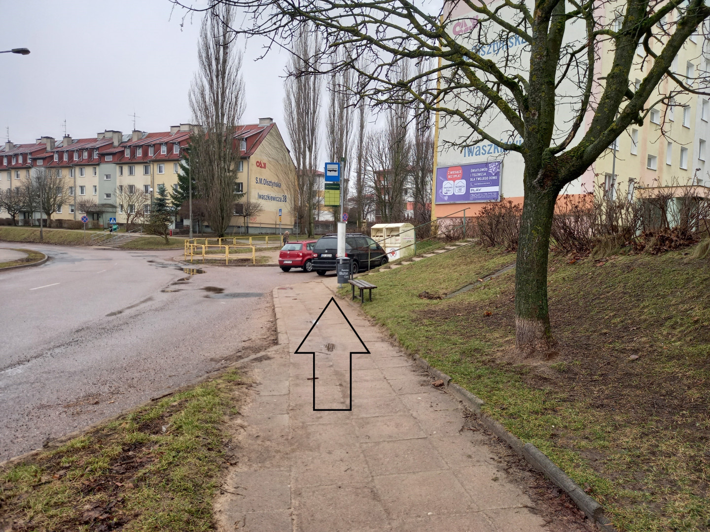 Przebudowa zatoki autobusowej z wykonaniem chodnika oraz remontem istnieją na prosto do skrzyżowania